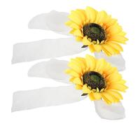 Ipetboom 2pcs Rustic Sunflower Flower Curtain Tiebacks Floral Drapery Holdbacks Rope Tie Back Hooks for Bedroom Living Nursery Window Drapes No Tools Needed