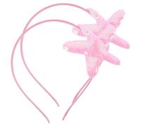 Ipetboom 2pcs Sequin Sea Star Headband Boys and Girls Cute Glitter Sea Star Hairband for Party Little Girl Decorative Hair Accessories