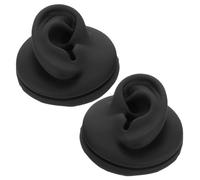 Ipetboom 2pcs Silicone Ear Model: Simulation Left & Right Ear for Piercing Training - Jewelry Display Mannequin Acupuncture Practice Mold Black