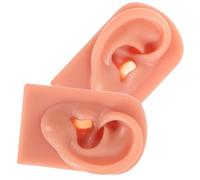 Ipetboom 2pcs Silicone Ear Piercing Models Soft Flexible Human Ear Simulation Skin Texture Training Props for Jewelry Practice and Piercing Supplies