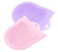 Ipetboom 2Pcs Silicone Face Wash Brush Manual Exfoliating Facial Cleansing Tool with Dual Sided Soft Massage Points for Deep Pore Cleaning and Dead Skin Removal Suitable for Sensitive Skin