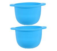 Ipetboom 2pcs Silicone Wax Warmer Bowls 300ml Non-stick Wax Pot Liners for Hair Removal Waxing Supplies Reusable Blue round Bottom Melt Cups for Women’s Beauty Tools