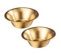 Ipetboom 2Pcs Small Gold Sauce Cups for Condiments and Dipping Reusable Home and Hotel Serving Containers with Convenient Pour Design for Sauces Dressings and Gravy