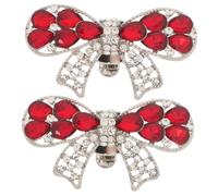 Ipetboom 2pcs Sparkly Rhinestone Bow Clips Wedding Shoe Buckles Fashionable High Heel Decoration Charms for Making Your Shoes Shine Brighter