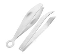 Ipetboom 2Pcs Stainless Steel Hair Puller and Fish Bone Tweezer Set, Kitchen Chicken and Pig Hair Removing Tool with 430 Slant and 304 Flat Tips, Sturdy Cooking Accessory for Poultry and