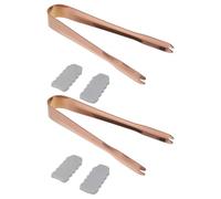 Ipetboom 2pcs Stainless Steel Ice Tongs with Silicone Grip, Comfortable and Secure Food Serving Tongs for Kitchen and Restaurant Use