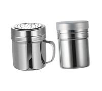 Ipetboom 2Pcs Stainless Steel Portable Seasoning Bottles for Cocoa Powder and Spices Food Grade Shaker with Fine Mesh for Barbecue Coffee Sugar and Kitchen Use