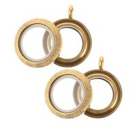 Ipetboom 2pcs Stainless Steel Round Photo Frame Pendants Floating Locket Necklace with Glass Window for Memory Keepsakes Cultural Heritage Jewelry Gift for Women