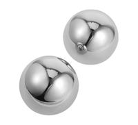 Ipetboom 2pcs Stainless Steel Whiskey Ice Balls with Storage Box Reusable Beverage Cooling Stones for Whiskey Beer Cocktails Mirror Finish Portable Barware Non Diluting Chilling Rocks