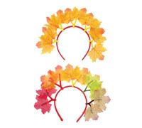 Ipetboom 2pcs Thanksgiving Maple Leaf Headband Fall Harvest Hair Accessories Decorative Leaf Headpiece for Holiday Parties Autumn Festival Photo Props
