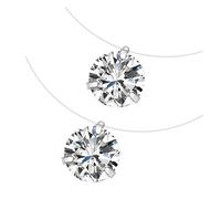 Ipetboom 2Pcs Transparent Fish Wire Necklaces for Zircon Pendants Chic Fashion Accessories Easy to Wear Durable Design for Daily Outfits