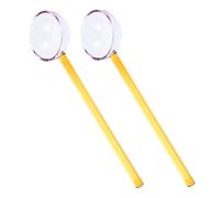 Ipetboom 2pcs Transparent Glass Dessert Spoons with Long Handles High Temperature Resistant Milk and Coffee Stirring Spoons for Ice Cream and Cake Multipurpose Table Scoops for Everyday Use