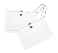 Ipetboom 2Pcs Transparent Mini Notebook Cover Coin Storage Bag Portable Multi-Functional Pouch with Button Closure and Hanging Neck Strap for Women
