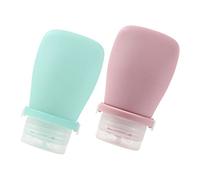 Ipetboom 2pcs Travel Lotion Bottles Silicone Containers for Toiletries Refillable Travel Bottles in Soft Green and Light Pink for Business Trips and Vacations