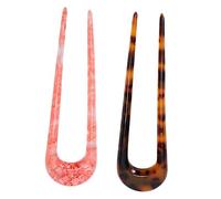 Ipetboom 2pcs U-shaped French Hair Pin for Wavy Hair Vintage Hairpins u Shape Stick Barrette Stick Elegant Accessories
