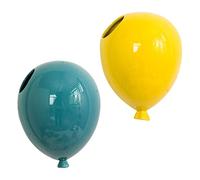 Ipetboom 2Pcs Unique Ceramic Balloon Pendant Wall Decor Delicate Blue Yellow Home Ornaments for Nursery Room and Party Decorations