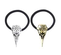 Ipetboom 2pcs Viking Skull Symbol Hair Ties American Photo Booth Props for Women Stretchy Ponytail Holders