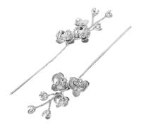 Ipetboom 2pcs Vintage Butterfly Orchid Hair Chopsticks Ancient Chinese Hairpins with Brushed Texture Lightweight Floral Hair Sticks for Hanfu Bridal Party Hairstyles Unique Retro Design