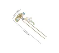 Ipetboom 2pcs Vintage Chinese Hair Sticks with Enamel Flower Tassels U Shaped Hairpins for Women Secure Hanfu Styling Accessories Pink Green Floral Design for Bridal and Daily Wear