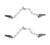 Ipetboom 2pcs Vintage Pearl Scarf Buckle Decorative Clip for Sweater Shawl Cardigan Closure Butterfly Wing Design to Stop Exposure