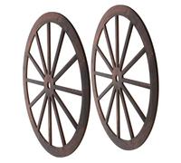 Ipetboom 2pcs Vintage Wooden Wagon Wheel Wall Decor Rustic Farmhouse Hanging Cartwheel Ornaments for Garden Home Bar Garage Rustic Elegance Wood Panel Craftsmanship