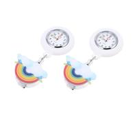 Ipetboom 2pcs Waterproof Clip-on Pocket Watch Luminous Dial Retractable Nurses Quartz Movement Portable Nurse Watch for Healthcare Professionals