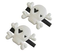 Ipetboom 2pcs White Punk Style Skull Hair Clips Barrette Set, Women’s Skeleton Hairpins for Halloween Party and Gothic Hair Accessories