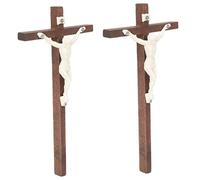 Ipetboom 2pcs Wooden Cross Wall Ornament Religious Cross Decoration for Home Decor Elegant Christian Adornment for Special Occasions