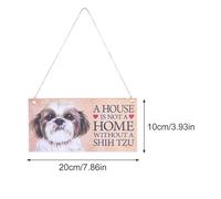 Ipetboom 2pcs Wooden Pet Hanging Signs with Dog Pattern, Rustic Wood Pet Home Décor Plaques for Door and Wall, Decorative Dog Ornament for Home and Store Display Random Color