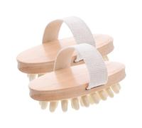 Ipetboom 2pcs Wooden Scalp Massager Shampoo Brush Hair Washing Scrubber for Deep Cleaning Exfoliating and Dandruff Removal Compact Wet Dry Shower Hair Brush for All Types