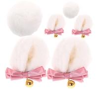 Ipetboom 2sets Bear Ears and Tail Hair Clips Furry Bear Headband Clip Ears Kawaii Girl Party Accessory Cosplay Halloween