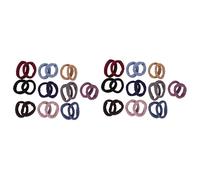 Ipetboom 2sets Girl Hair Ties Elastic Hair Bands Ponytail Holders with Clip in Various Colors for School Party Daily 20pcs*2 Random Color