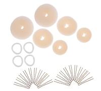 Ipetboom 2sets Hair Bun Maker Kit U-shaped Hairpins and Elastic Hair Ties Soft for Women and Girls
