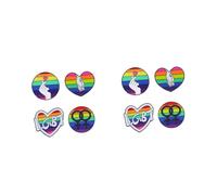 Ipetboom 2sets Rainbow Heart Brooches Fashionable Decorative Badges for Lgbt Pride for Clothing Bags and Scarves Supportive Accessories for All Genders 4pcs*2
