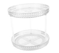 Ipetboom 2tier Rotating Cosmetic Tray Delicate Perfume Organizer for Makeup Storage Shelf Diamond Pattern for Desk Topper Display