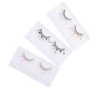 Ipetboom 3 Pairs Colored Sequin False Eyelashes Festival Lash Extension with Cluster Wispy Lashes for Parties Dates Daily Wear Easy to Apply
