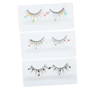 Ipetboom 3 Pairs Glitter Sequin Eyelashes Creative Flower Heart Design Reusable False Lashes for Daily Party Smoky Makeup Dramatic Look for Bigger Brighter Eyes