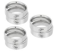 Ipetboom 3 Pairs Love Heart Band Rings for Couples Fashionable Matching Promise Rings for Him Her for Valentine Day Weddings Anniversaries and Special Occasions