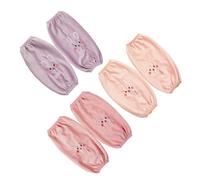 Ipetboom 3 Pairs Pink Rabbit Oversleeves for Women Arm Covers Elastic Fit for Office Cleaning and Kitchen Use Random Color