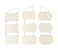 Ipetboom 3 Pcs 6x4 Inch Unfinished Hanging Wood Plaques with Jute Rope, Natural Rectangular DIY Blank Wood Signs for Home, Party, Wedding Decorations