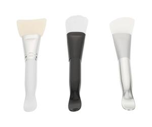 Ipetboom 3 Pcs Facial Stirring Mask Tools Nylon and Silicone Brushes, Firm Enough to Spread Mud Masks, Different Head Designs for DIY Face Care Applications Random Color
