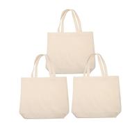 Ipetboom 3 Pcs Large Capacity Canvas Tote Bags Reusable Grocery Bags with Soft Handle Portable Storage Pouch for Daily Shopping Design Easy to Clean