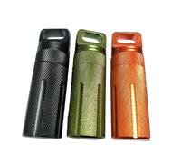 Ipetboom 3 PCS Mini Anodized Aluminum Alloy Keychain Fob Holder Single Case for Outdoor Survival Gear with Seal Portable Pill and Match Storage Random Colors Random Color