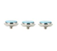 Ipetboom 3 Pcs Trumpet Accessories Copper Button Buckles with Stone Material, Creative Design to Protect and Fix Trumpet Keys, Practical Blue Piston Key Mats for Brass Instruments