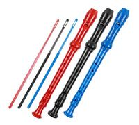 Ipetboom 3 Sets Clarinet Abs Recorder Instrument with Cleaning Rod Bag Beginner Practice Flute for Early Music Education in Red Black Blue