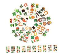 Ipetboom 30 Pack St. Patrick's Day Temporary Shamrock Face Stickers for Kids Adults Temporary for Parties St. Paddy's Day Accessories