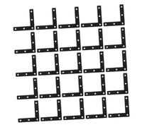 Ipetboom 30pcs Black Brackets Flat Corner Braces for Furniture Repair and Fixing Cold Rolled Steel Mending Plates for Shelves Cabinets DIY Projects Right Angle Support
