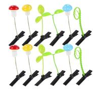 Ipetboom 30pcs Cute Hairpins Mushroom Sprout Clips for Girls Boys and Girls Hair Accessories in Greenery for Party and Daily Use