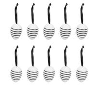 Ipetboom 30pcs Easter Decorations Easter Egg Pendants 6x4cm Patterned Speckled DIY Painted Hanging Ornaments for Festival Home Tree Decor