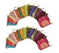 Ipetboom 30pcs Embroidered Chinese Brocade Drawstring Sachet Bags for Jewelry Storage Candy Pouch Prayer Beads Portable Vintage Style Purses for Wedding Favors Christmas Decorations